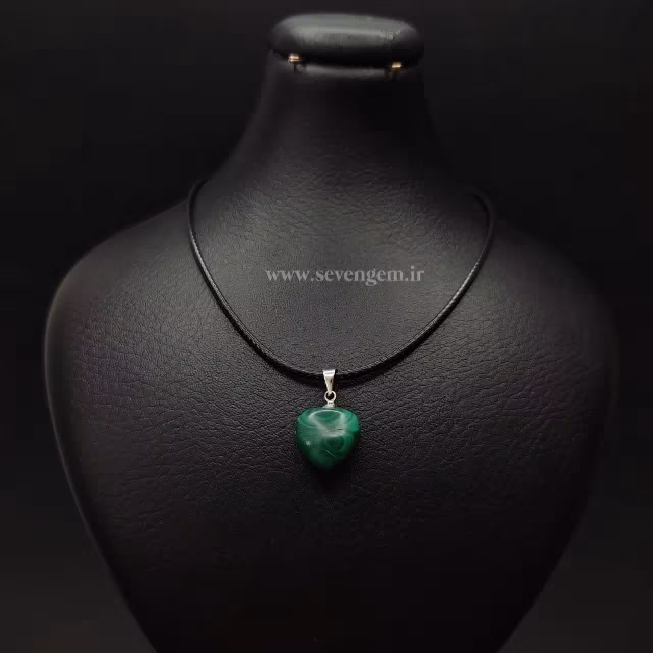 گردنبند مالاگیت تراش قلبی (کد12)