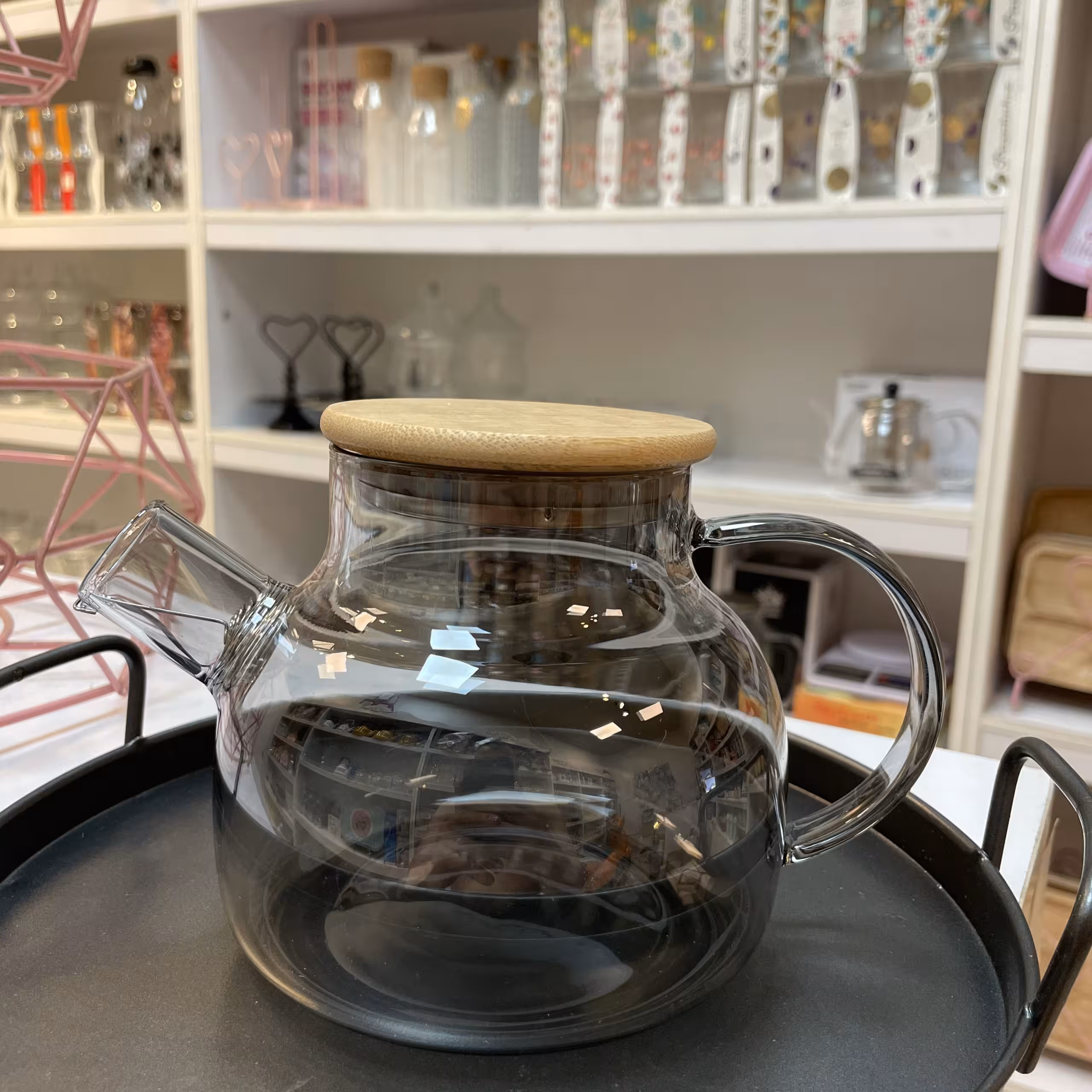 قوری پیرکس درب بامبو 800 میلی‌لیتر