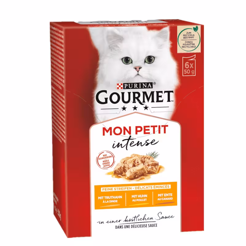 مولتی پک پوچ گورمت مدل Mon Petit با طعم مرغ و اردک و بوقلمون بسته 6 عددی
