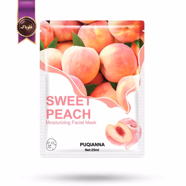 ماسک صورت ورقه‌ ای پوکیانا PUQIANNA مدل عصاره هلو شیرین sweet peach پک 1 عددی (اورجینال)