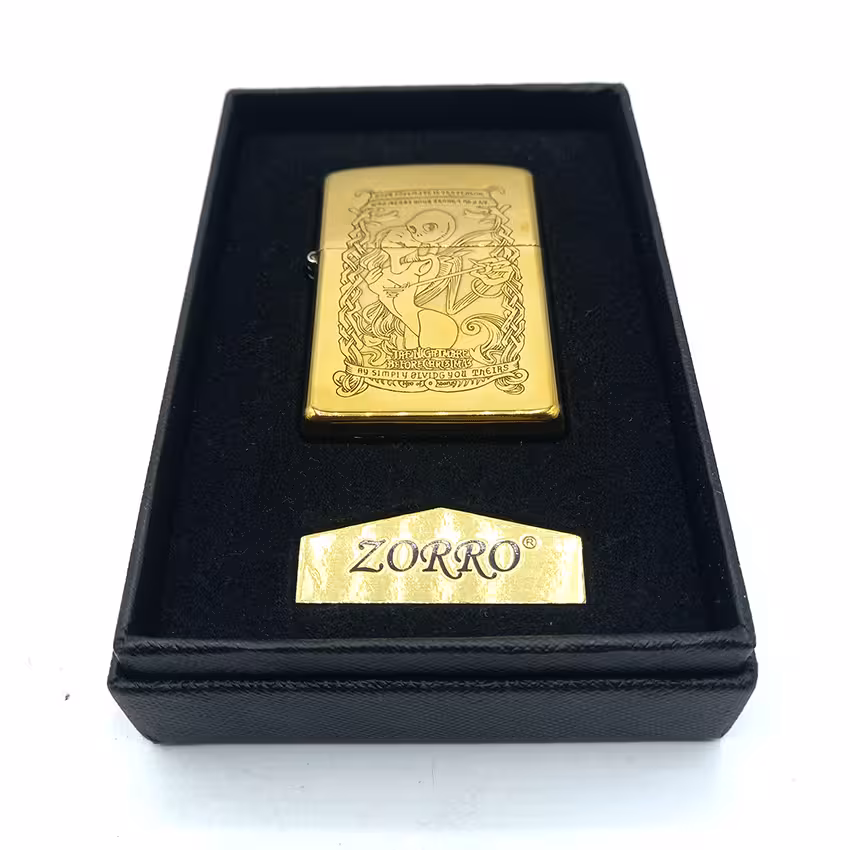 فندک بنزینی زورو طلایی طرح دختر کد d1310