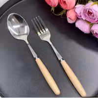 قاشق و چنگال دسته بامبو