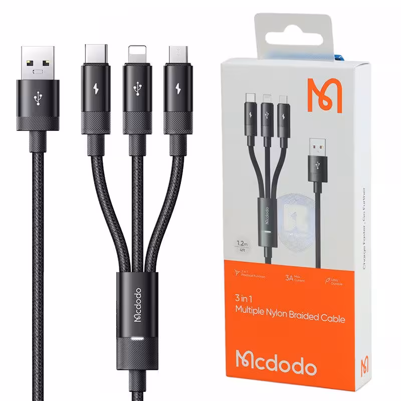 کابل 3 سر فست شارژ Mcdodo CA-579 3A 1.2m