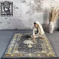 فرش مدرن آروین کد 73125 ذغالی طلایی