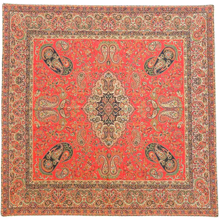 رومیزی مربع ترمه ابریشم کد TRM186