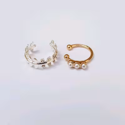 پک دو عددی گوشواره ایرکاف طلایی و نقره ای