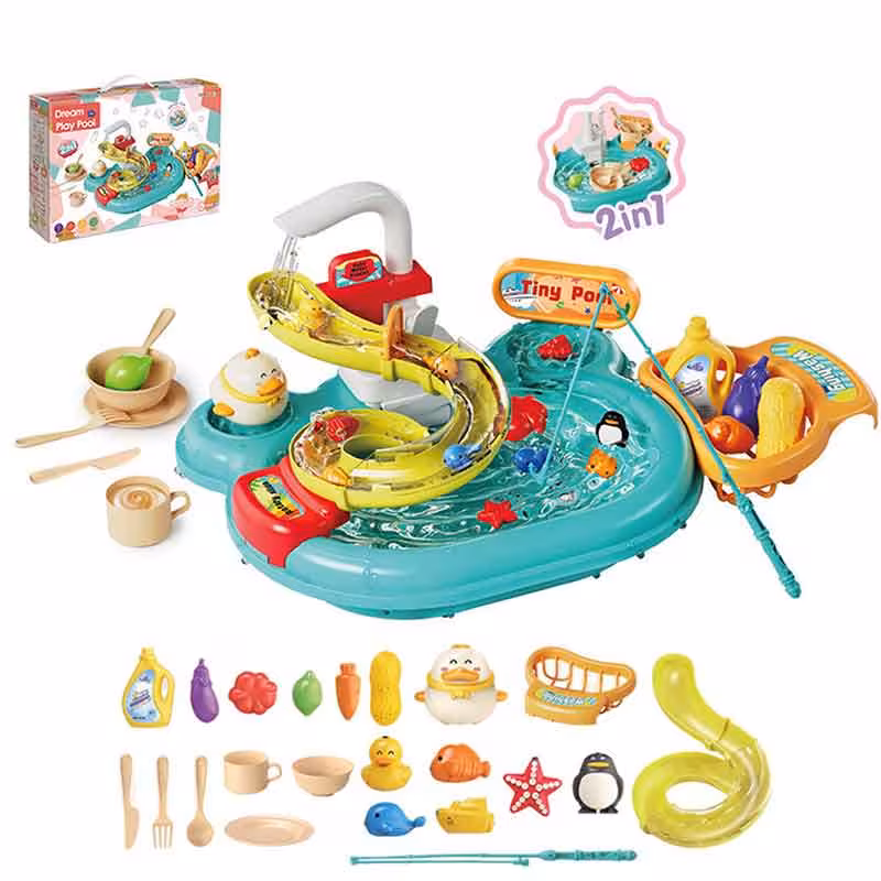 اسباب بازی سینک ظرفشویی مدل ماهیگیری طرح سرسره کد 1203