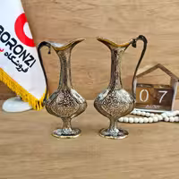پارچ برنزی سیاه قلم سایز کوچک دو عددی
