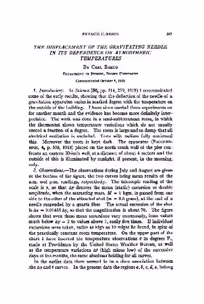 خرید و دانلود نسخه کامل کتاب The Displacement of the Gravitating Needle in its Dependence on Atmospheric Temperatures