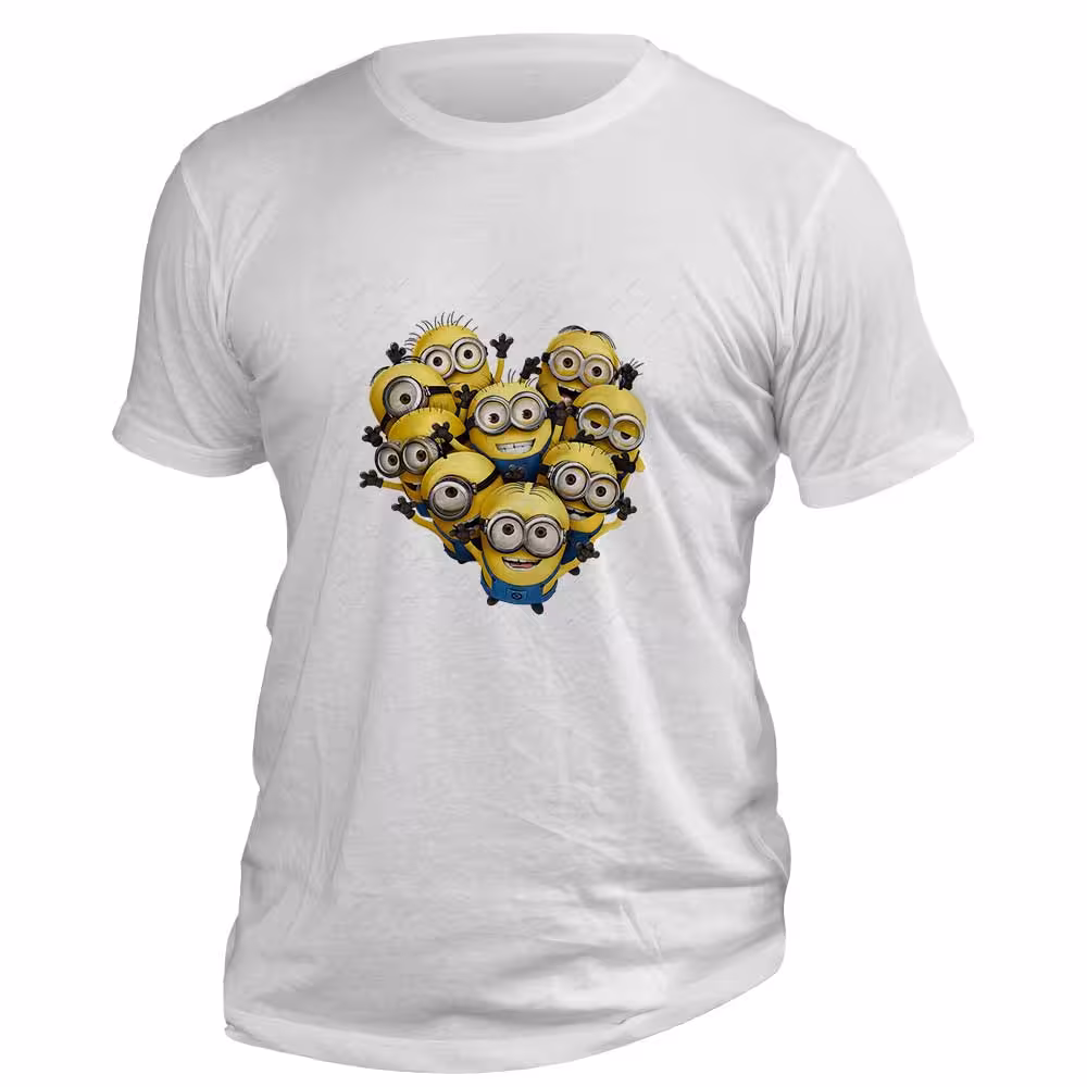 تی شرت مینیون با طرح قلب کد TS619