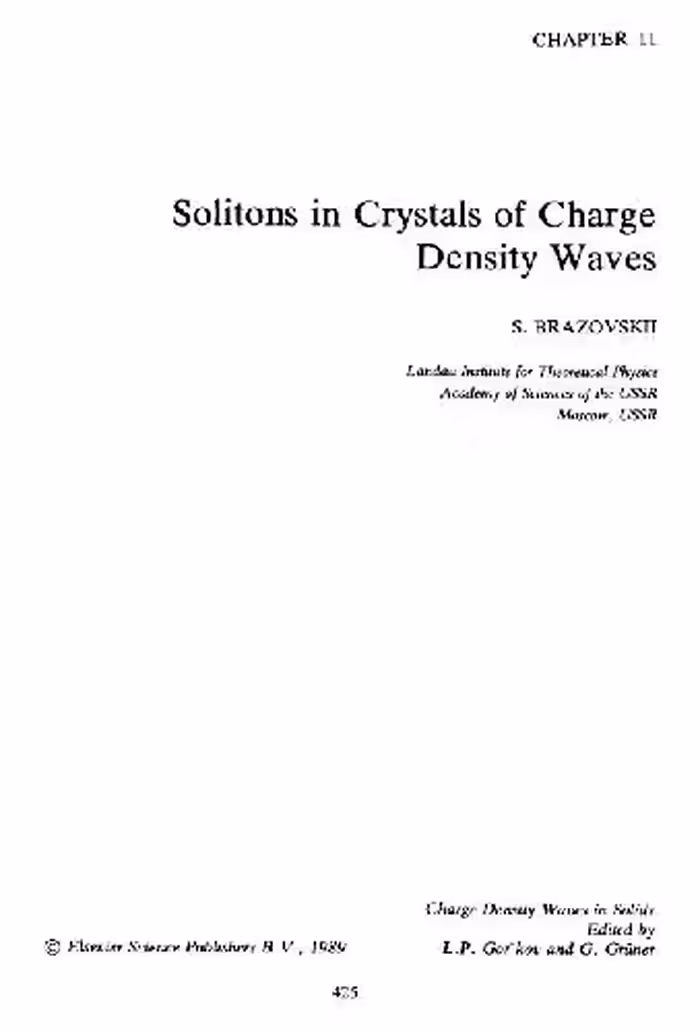 خرید و دانلود نسخه کامل کتاب Brazovskii.Solitons in crystals of charge density waves