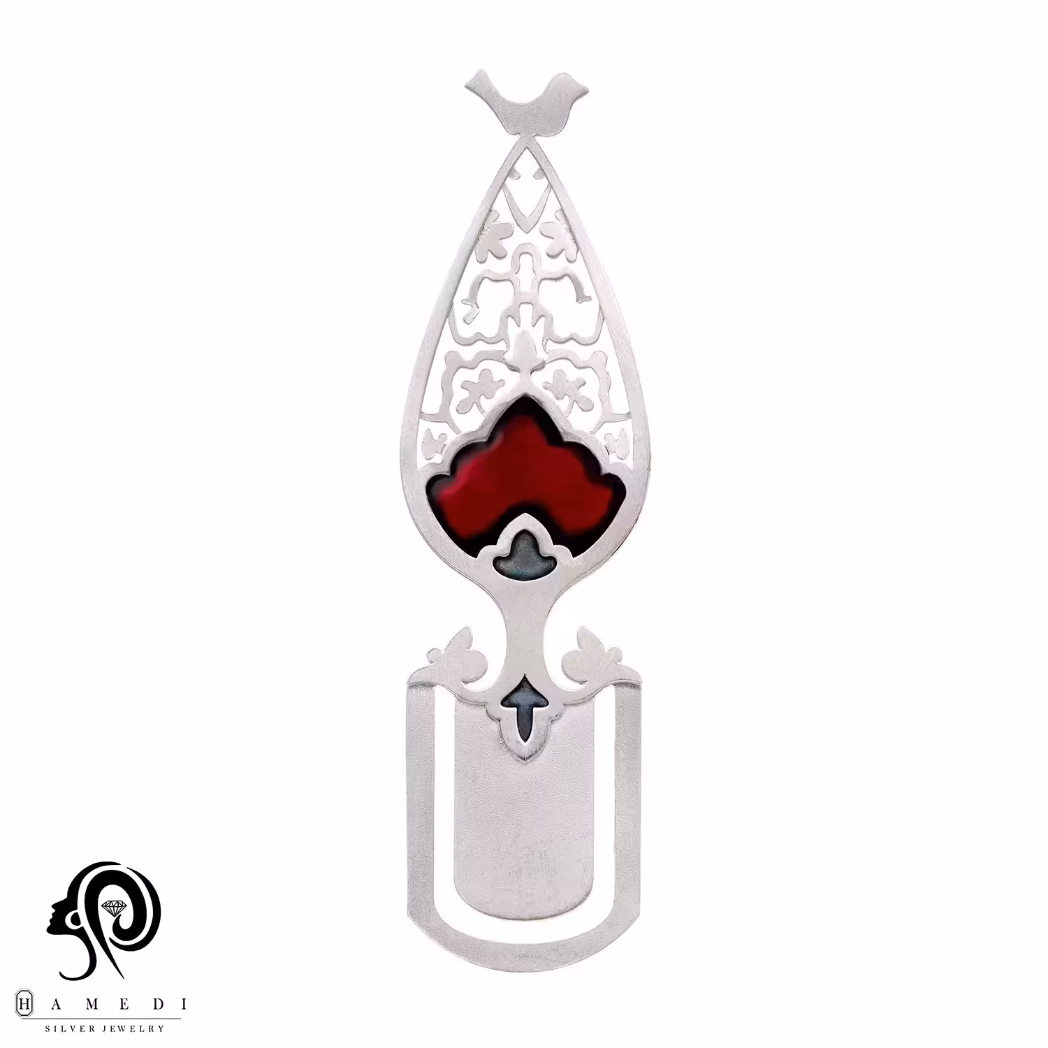 نشان کتاب نقره بوکمارک مرغ آمین مدل BMIM 6