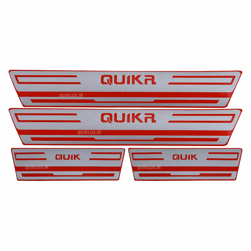 برچسب پارکابی طرح کربن نقره ای قرمز QUIK R