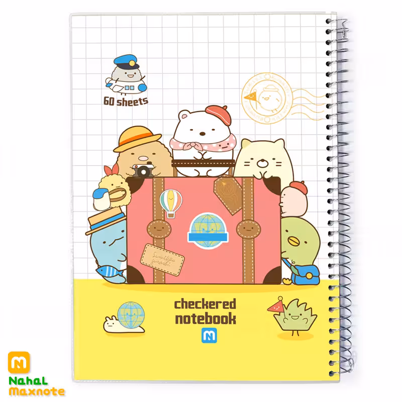 دفتر 60 برگ سیمی طلقی شطرنجی 10MM کد 9656.طرح 2