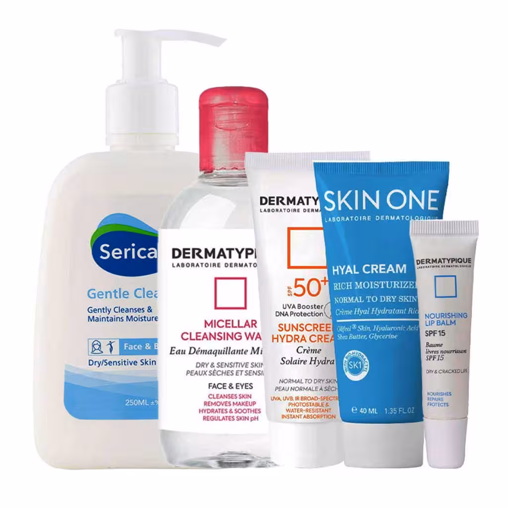 پک مراقبتی روتین پوستی مروارید مناسب پوست خشک و حساس