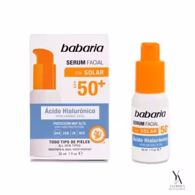سرم ضد آفتاب هیالورونیک اسید باباریا BABARIA با SPF50 مناسب انواع پوست حجم 30 میل