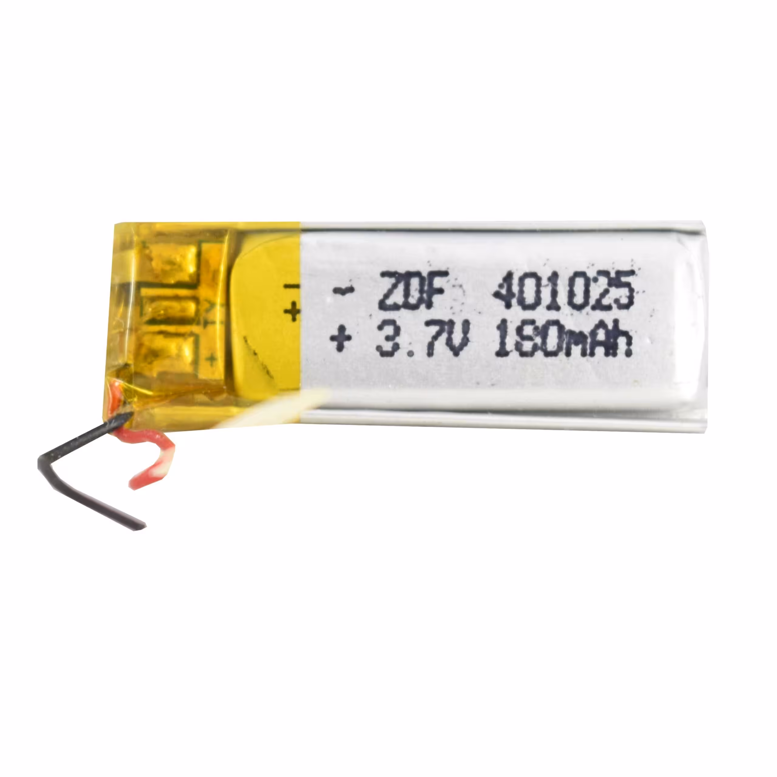باتری لیتیوم پلیمر 3.7v ظرفیت 180mA ابعاد 401025