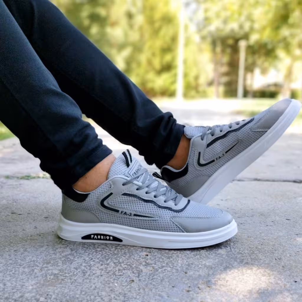 آف خفن این هفته کفش کتونی ونس مدل FA_3 فوق العاده شیک طوسی سفید 3519