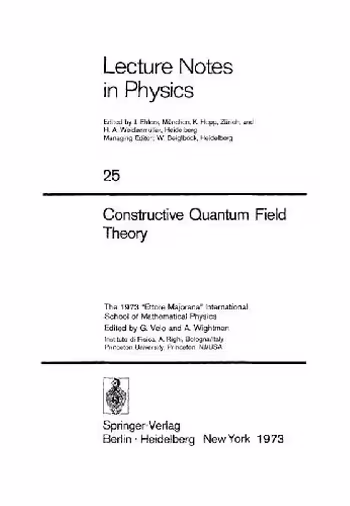 خرید و دانلود نسخه کامل کتاب Constructive Quantum Field Theory