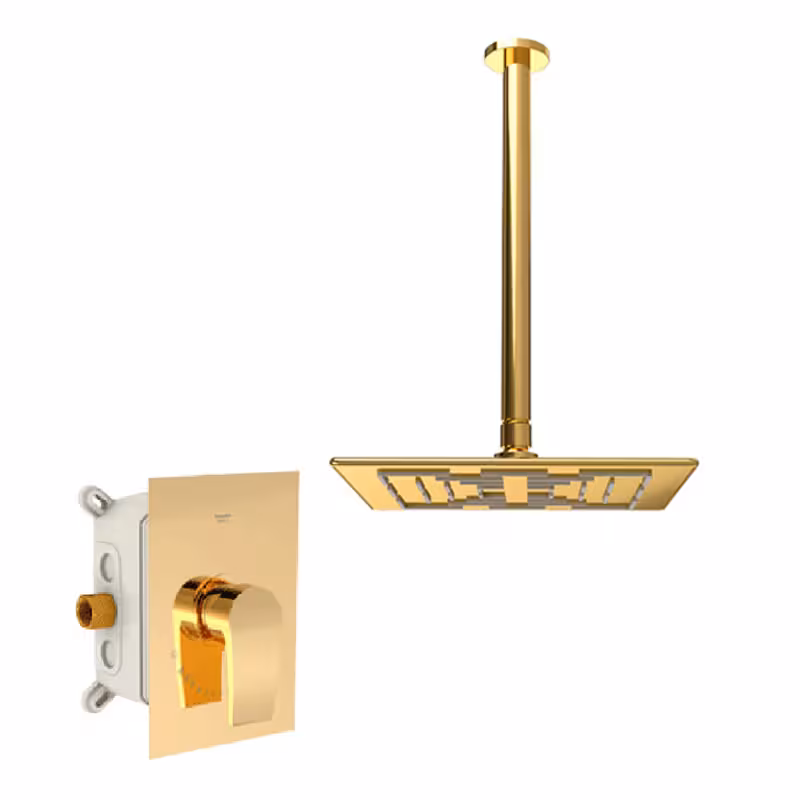 شیر حمام توکار شودر مدل رومر تیپ 1 BRASS طلا