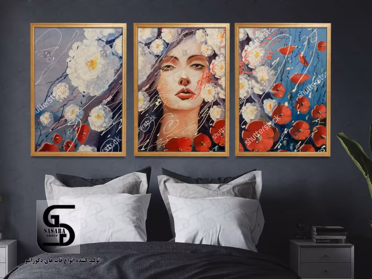 تابلو دکوراتیو سه تکه 60*40 درجه1