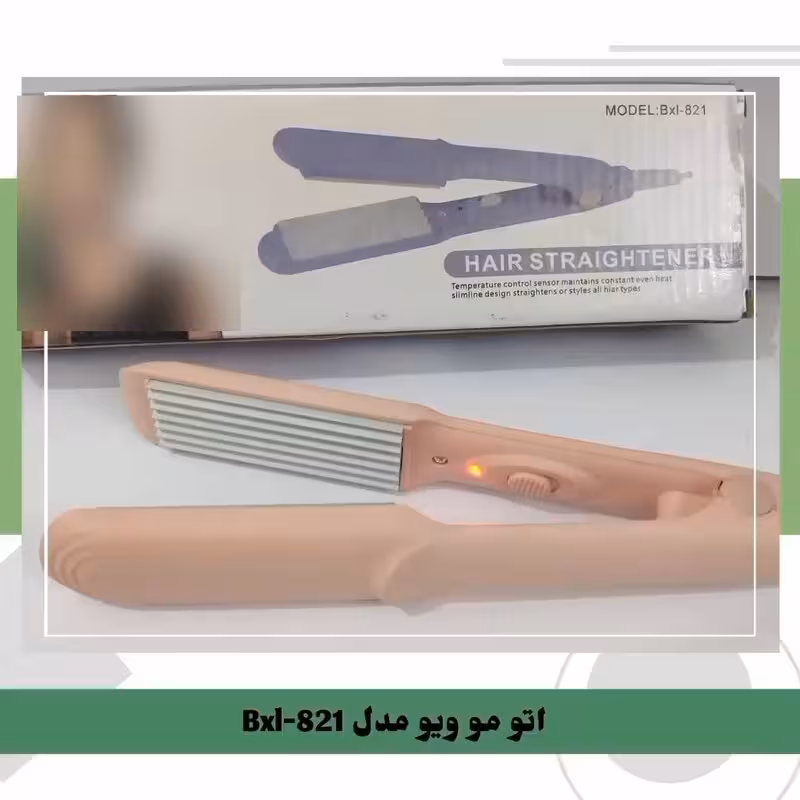 اتوی موی مدل BX-821  روکش سرامیکی با قابلیت چرخش کابل رنگ صورتی