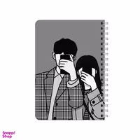 دفترچه یادداشت بامبیلیپ مدل چوبی طرح سلفی دختر و پسر کره ای کد 1073569