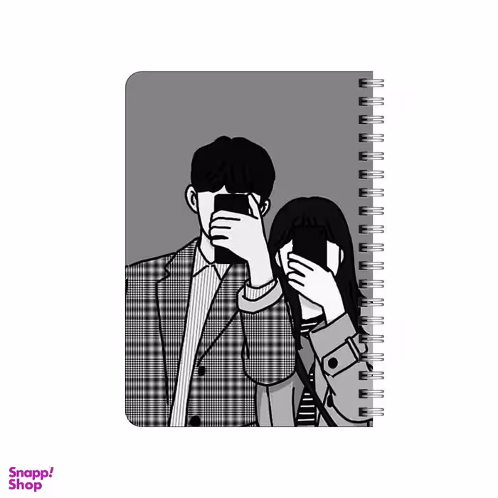 دفترچه یادداشت بامبیلیپ مدل چوبی طرح سلفی دختر و پسر کره ای کد 1073569