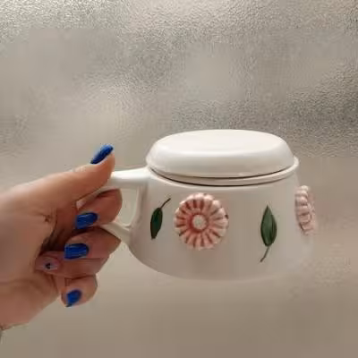 ماگ دمنوش گل برجسته