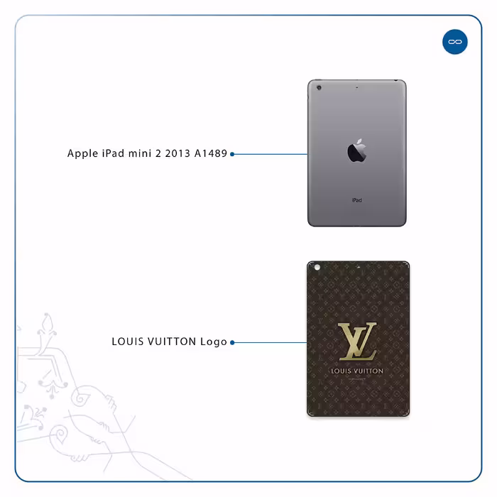 برچسب پوششی ماهوت مدل LOUIS-VUITTON-Logo مناسب برای تبلت اپل iPad mini 2 2013 A1489