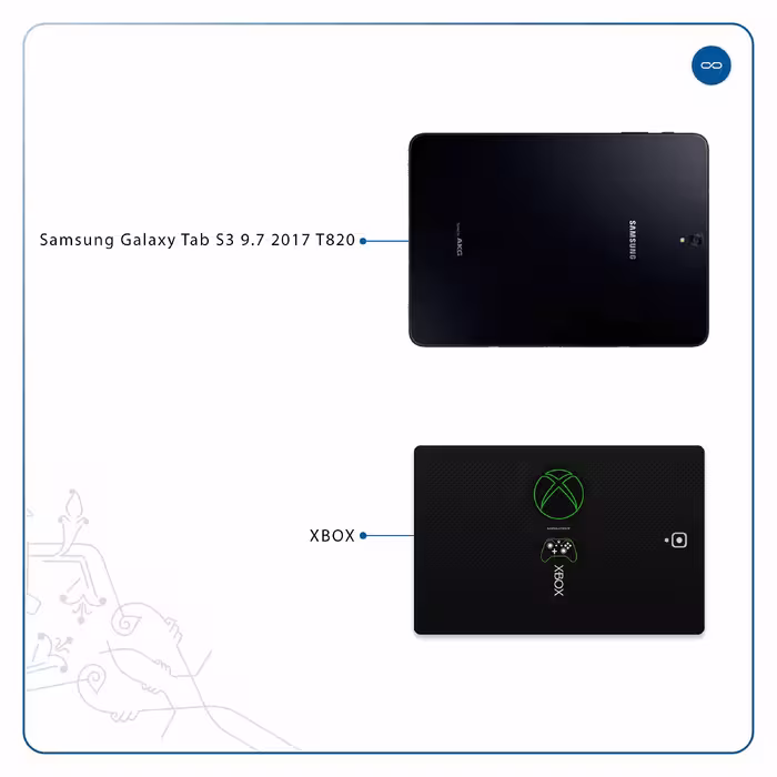 برچسب پوششی ماهوت مدل XBOX مناسب برای تبلت سامسونگ Galaxy Tab S3 9.7 2017 T820