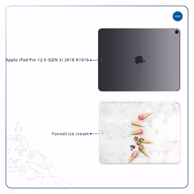 برچسب پوششی ماهوت مدل Funnel ice cream مناسب برای تبلت اپل iPad Pro 12.9 (GEN 3) 2018 A1876