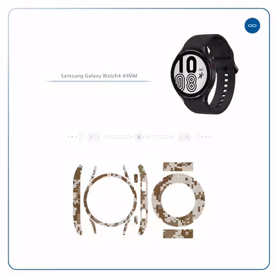 برچسب ماهوت طرح Army Desert Pixel مناسب برای ساعت هوشمند سامسونگ Watch4 44mm