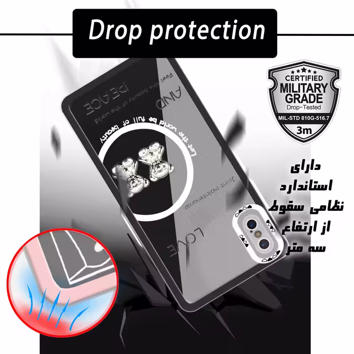 کاور لاین کینگ مدل دو خرسLOVE مناسب برای گوشی موبایل اپل iPhone X/Xs