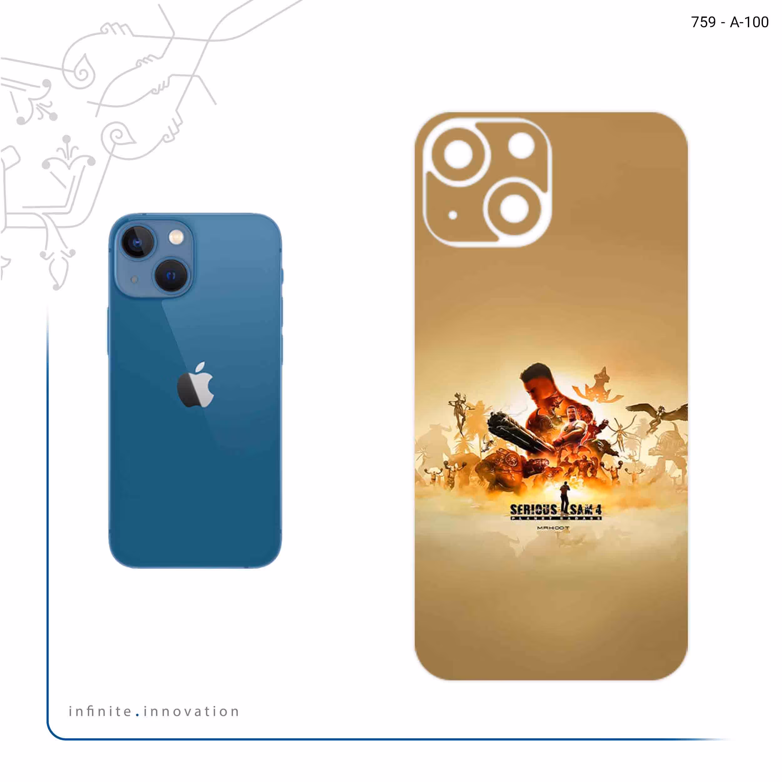 برچسب پوششی ماهوت مدل Serious Sam Game Series مناسب برای گوشی موبایل اپل iPhone 13 Mini