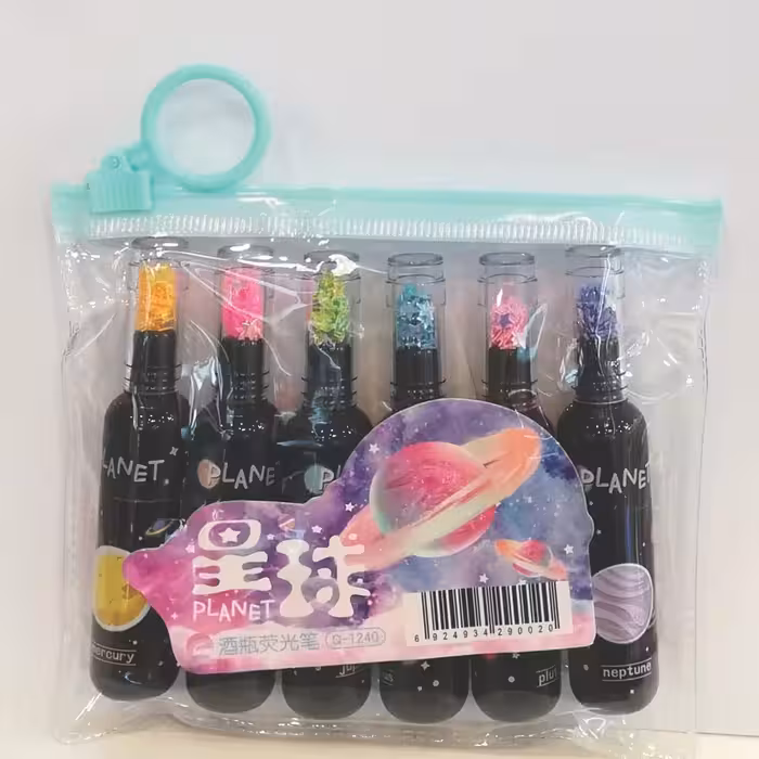 ماژیک علامت گذار مدل کهکشانی کد 155244 بسته 6 عددی