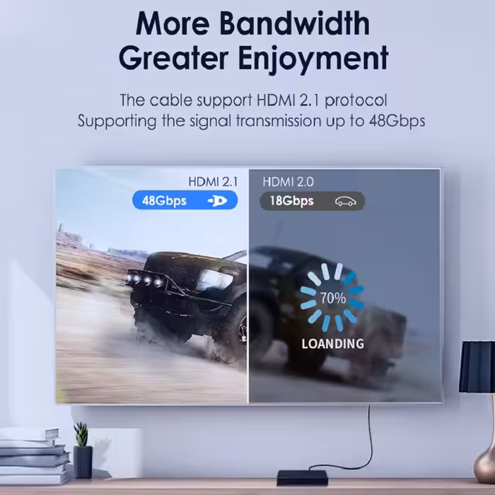 کابل HDMI لنشن مدل HH21-48G VERSION 2.1 طول 2 متر