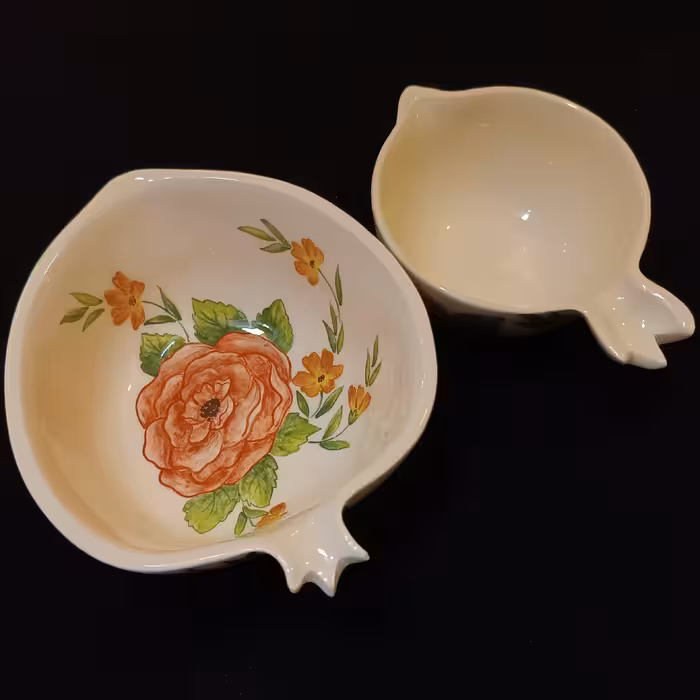 ست 7 تکه آجیل خوری سرامیکی هیوا طرح نارگل مدل رز کد 11312010