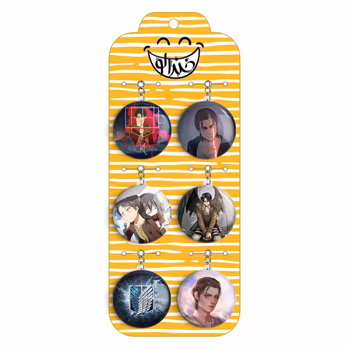 جاکلیدی خندالو مدل انیمه اتک آن تایتان کد 419B مجموعه 6 عددی