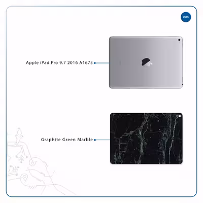برچسب پوششی ماهوت مدل Graphite-Green-Marble مناسب برای تبلت اپل iPad Pro 9.7 2016 A1675