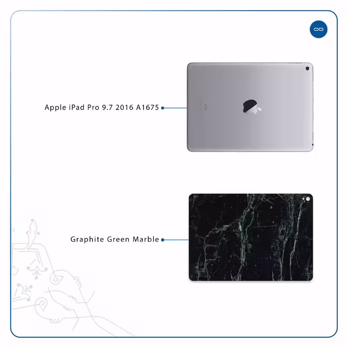 برچسب پوششی ماهوت مدل Graphite-Green-Marble مناسب برای تبلت اپل iPad Pro 9.7 2016 A1675