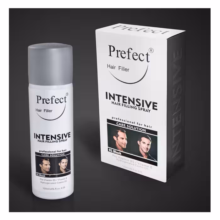 اسپری پرپشت کننده مو پرفکت هیر فیلر شماره 01 حجم 120 میلی لیتر رنگ مشکی