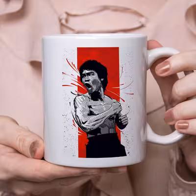 ماگ طرح شخصیت بروس لی