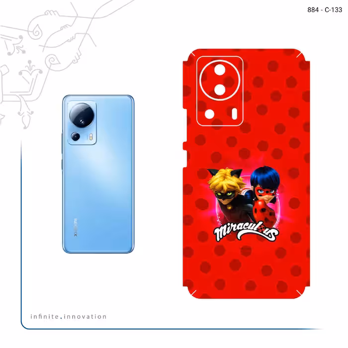 برچسب پوششی ماهوت مدل Ladybug and Cat Noir مناسب برای گوشی موبایل شیائومی 13 Lite