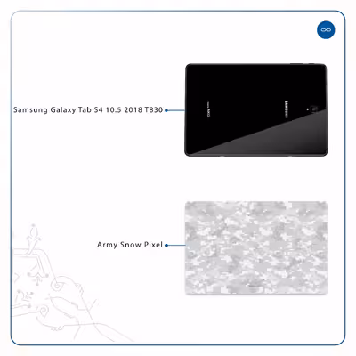 برچسب پوششی ماهوت مدل Army-Winter-Pixel مناسب برای تبلت سامسونگ Galaxy Tab S4 10.5 2018 T830
