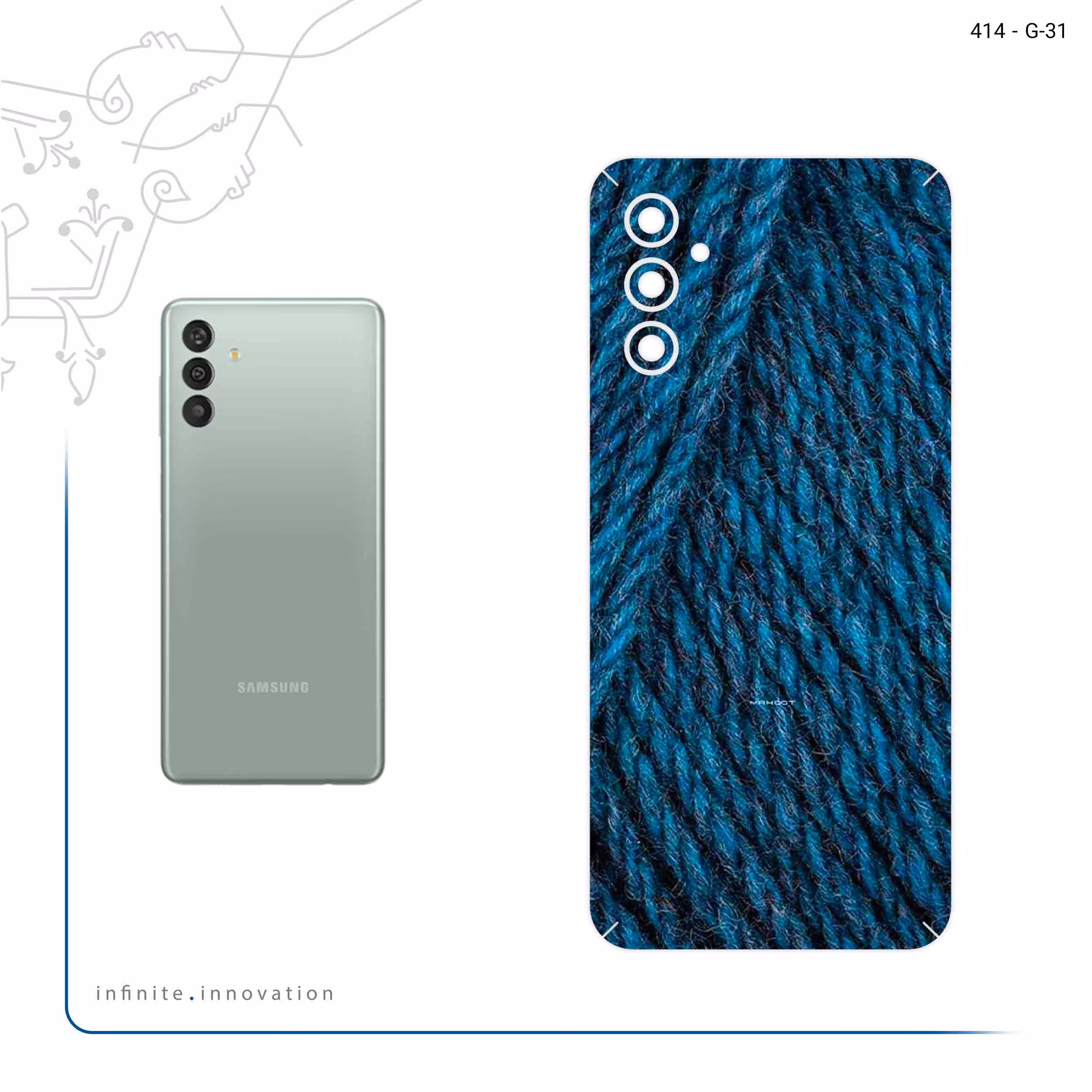 برچسب پوششی ماهوت مدل Fabric Texture 1 مناسب برای گوشی موبایل سامسونگ Galaxy M13 (India)