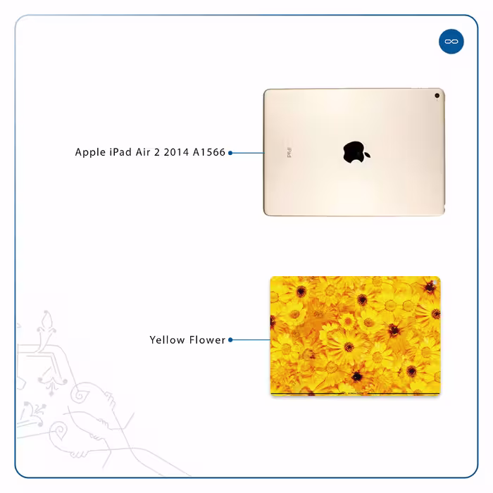 برچسب پوششی ماهوت مدل Yellow-Flower مناسب برای تبلت اپل iPad Air 2 2014 A1566