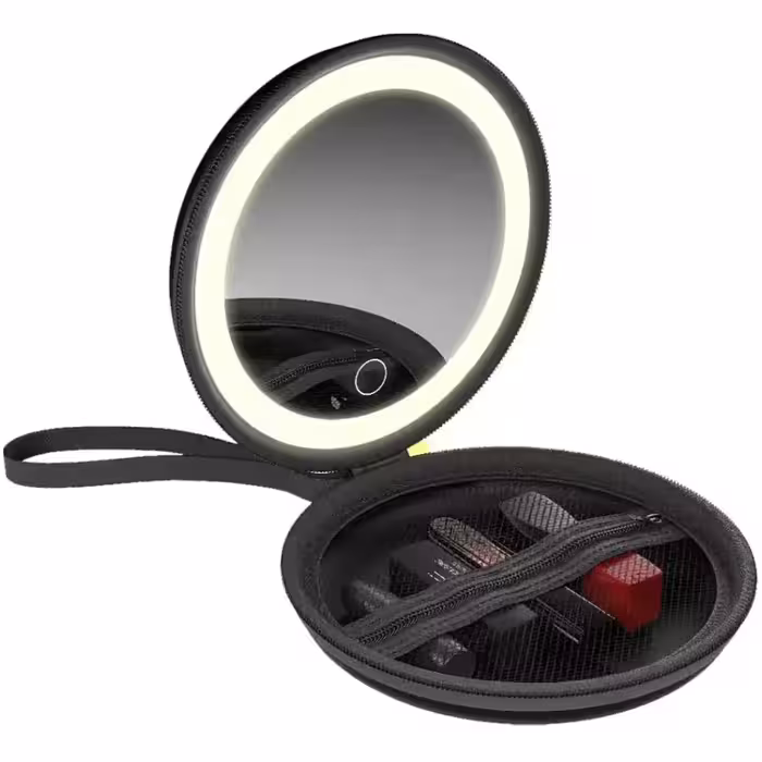 آینه آرایشی همراه گرین لاین مدل Green Lion Mini Makeup Pouch GNMNMKPCHBK