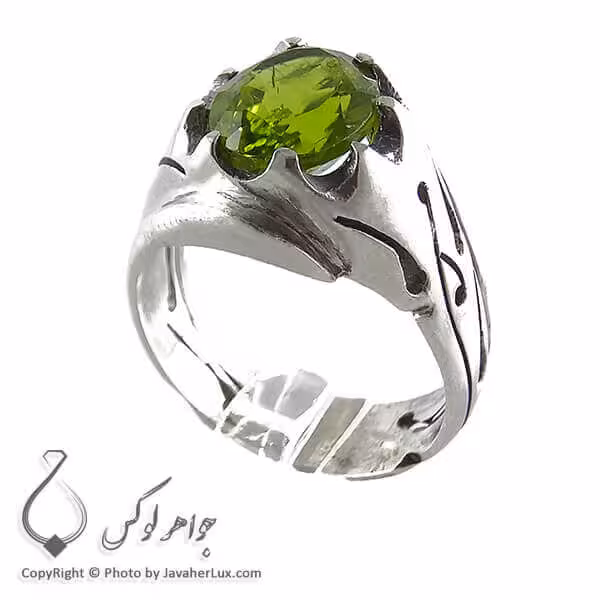 انگشتر نقره مردانه زبرجد مدل گولوم _ کد : 100118