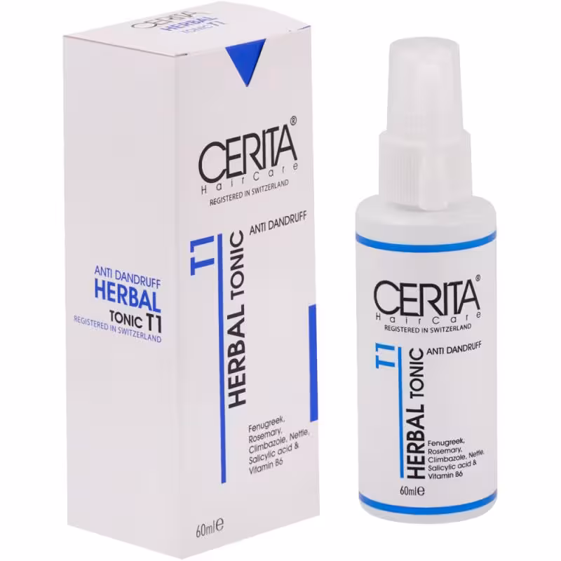 تونیک تقویت کننده و ضد ریزش مو سریتا مدل T1 حجم 60میلی لیتر | Cerita Anti Dandruff Herbal Tonic T1